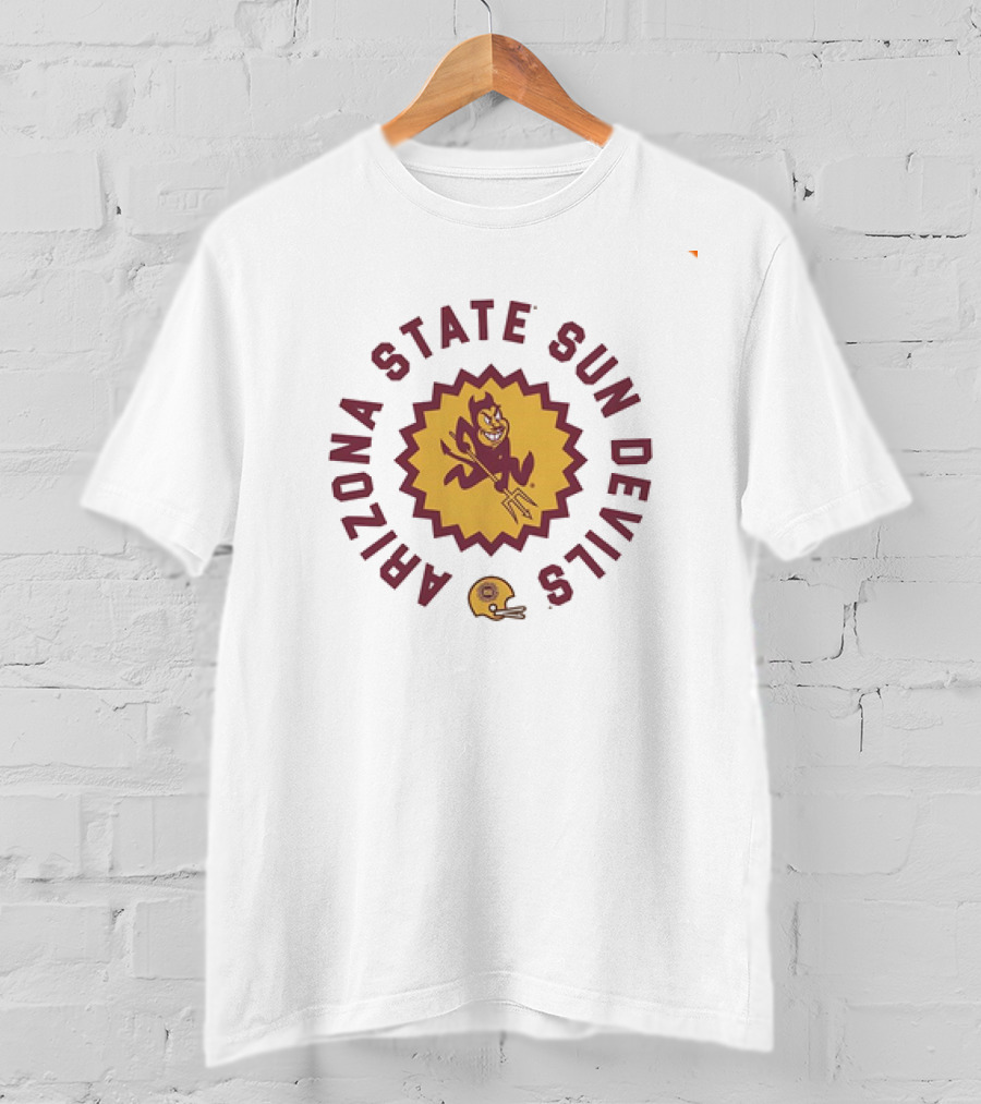 Arizona State Sun Devils Football Sunburst Sparky Helmet T-Shirt