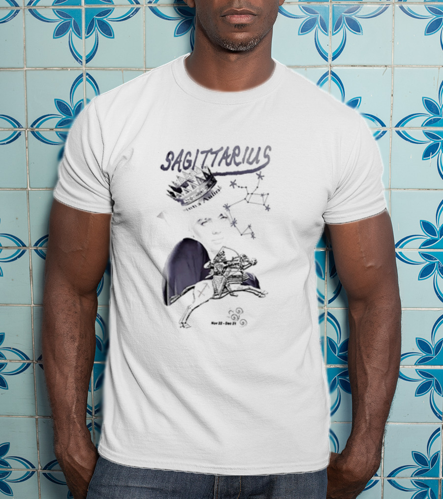 Sagittarius Vintage Crown Constellation Nov 22–Dec 21 T-Shirt