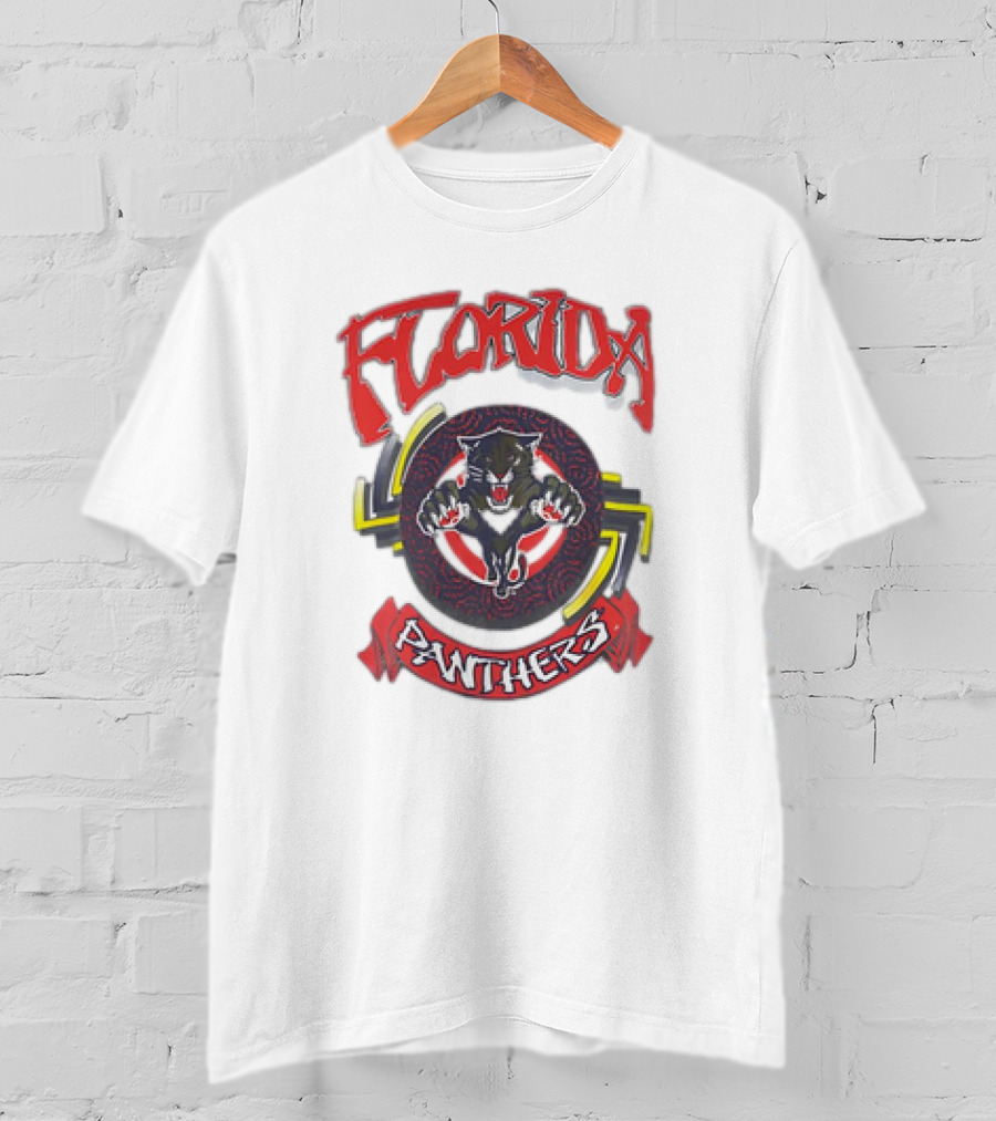 Florida Panthers Bold Design Logo With Fierce Panther T-Shirt