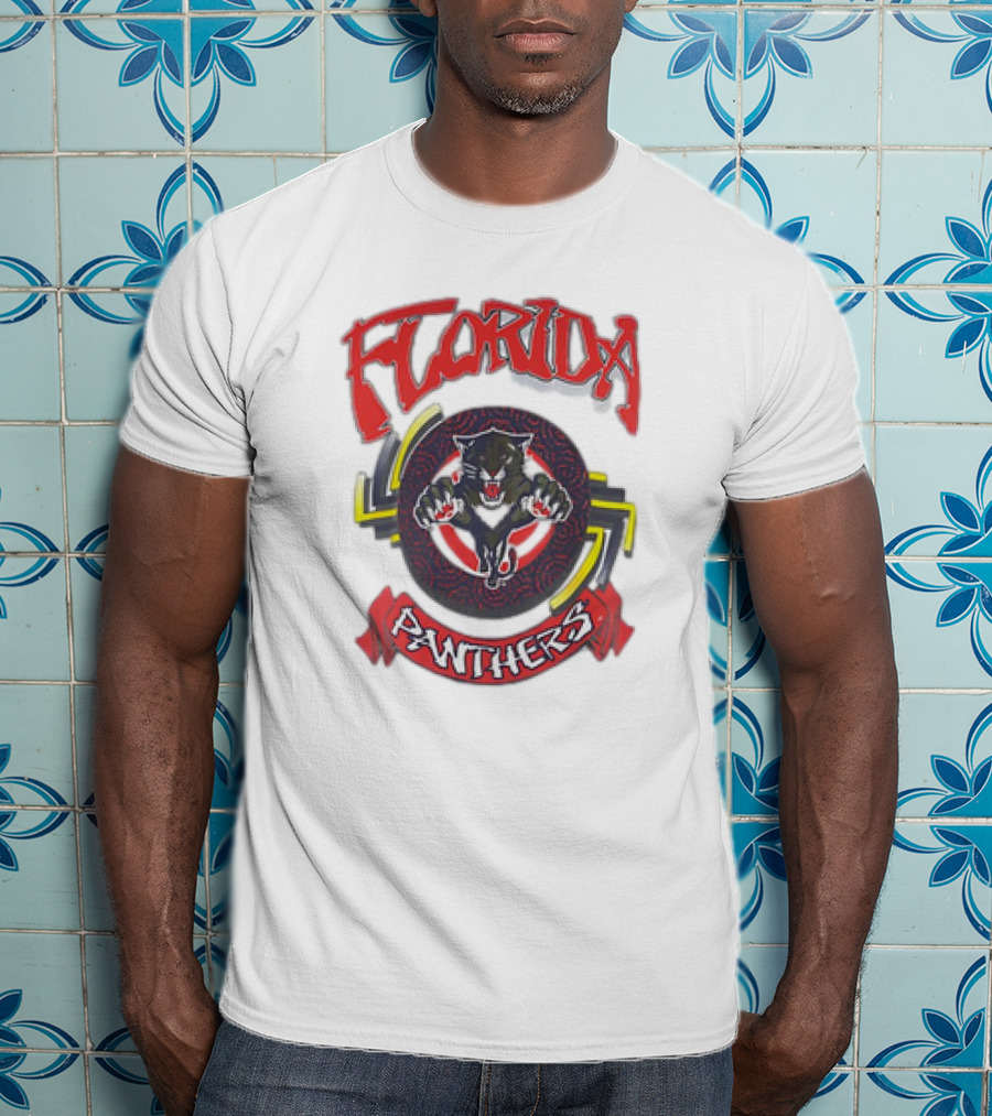 Florida Panthers Bold Design Logo With Fierce Panther T-Shirt