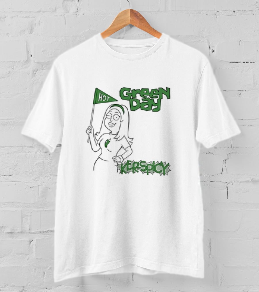 Green Day Hot Ker Spicy Banner Character T-Shirt