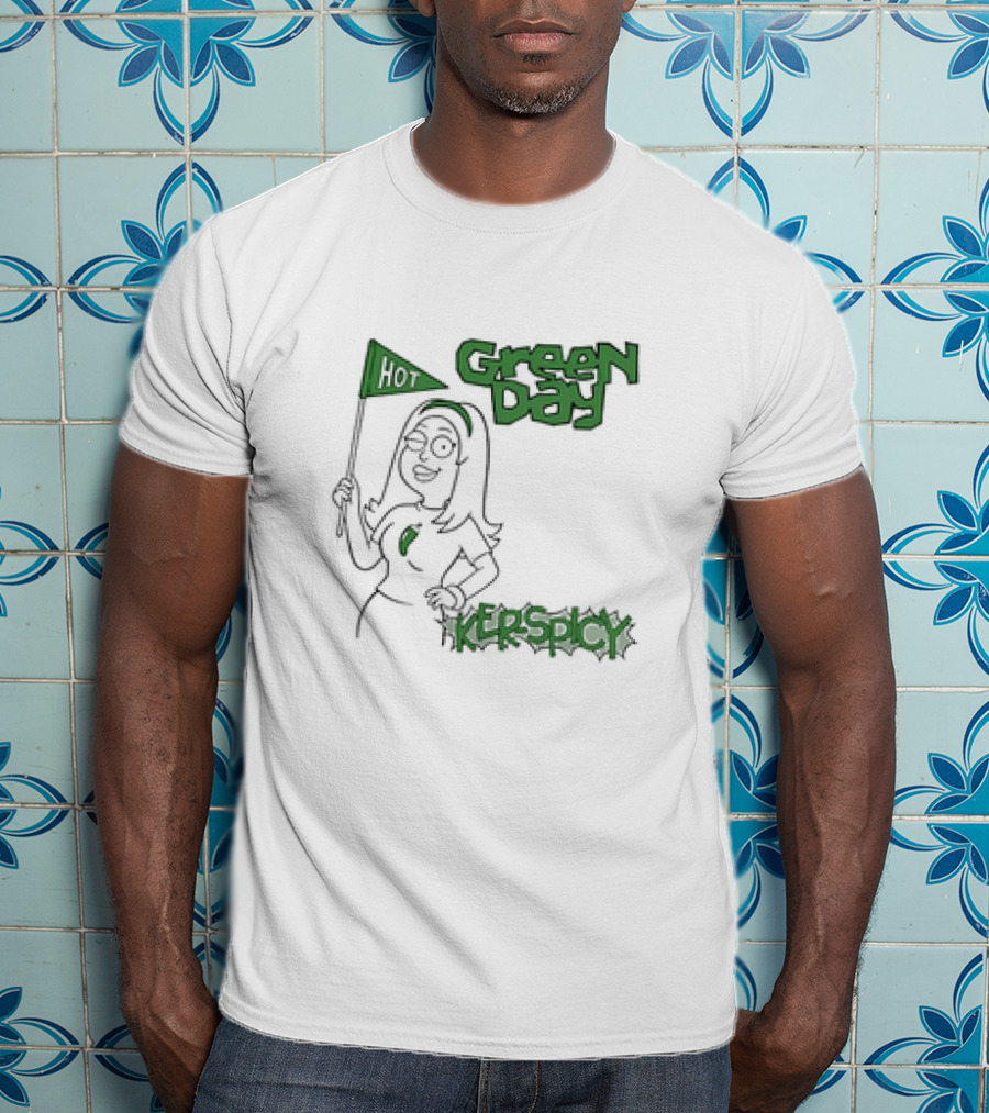 Green Day Hot Ker Spicy Banner Character T-Shirt
