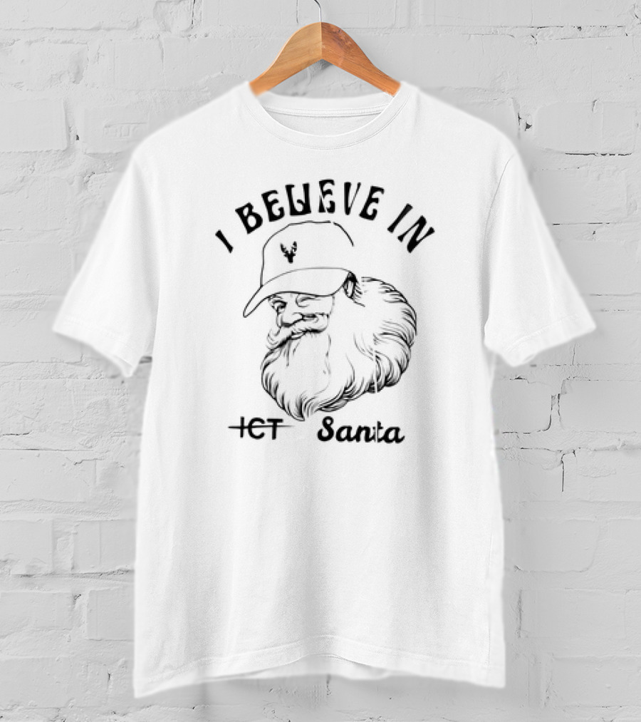 I Believe In Santa Christmas With ICT Logo Hat T-Shirt