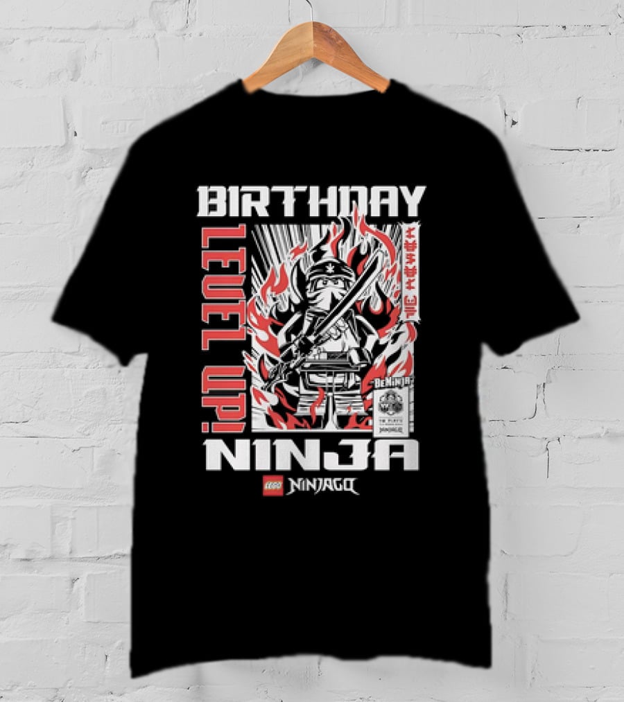 Birthday Level Up Ninja LEGO Ninjago Fire T-Shirt