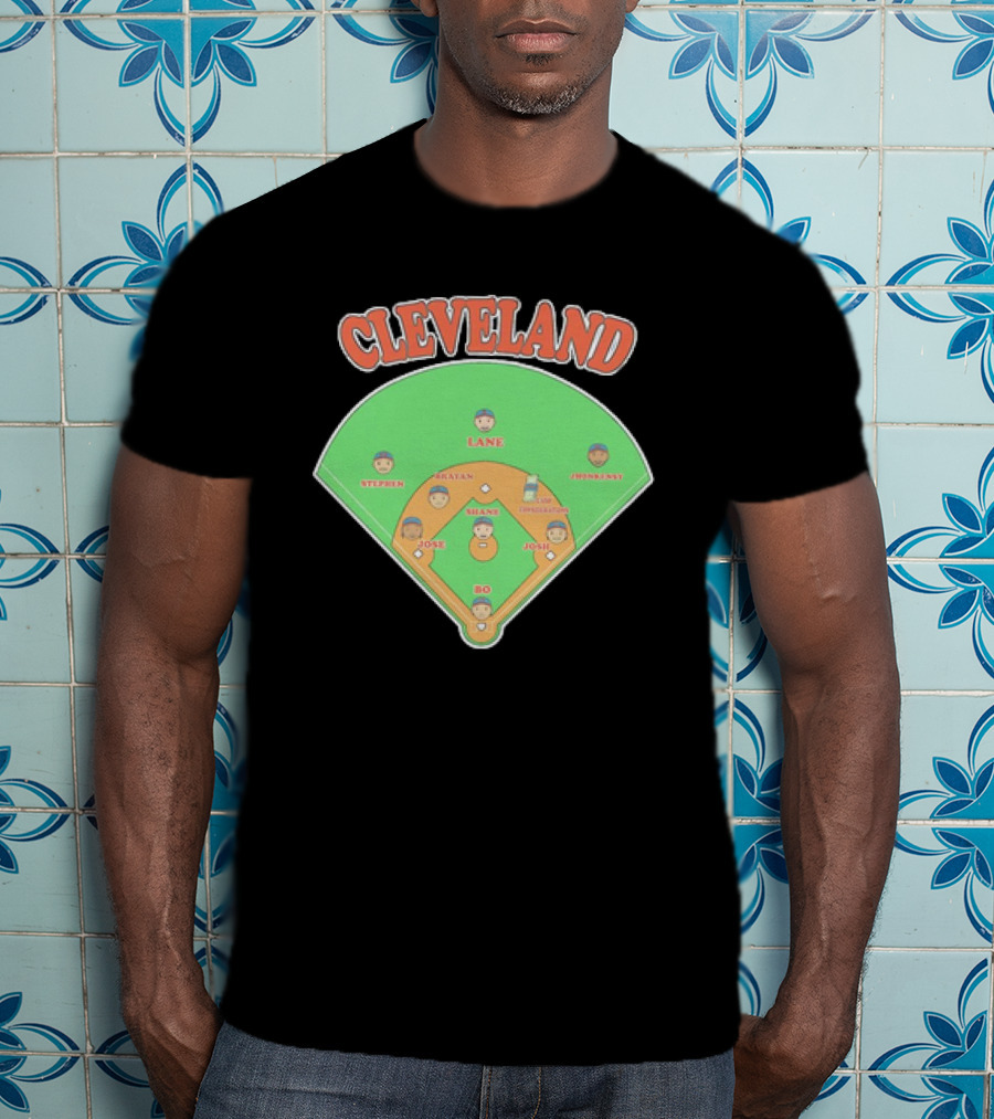 Cleveland Baseball Lineup Stephen Josh Bo Justin Shane Josh Lane Johnny T-Shirt