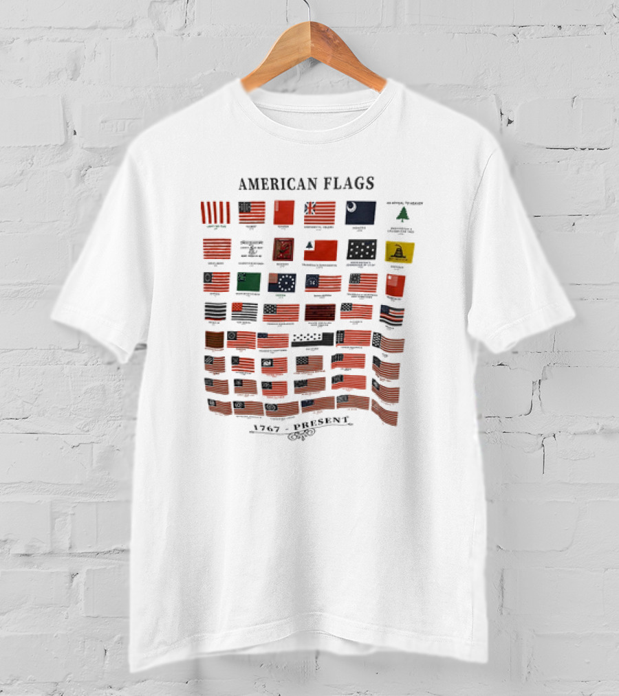 American Flags 1767 Present Historical Evolution Chart T-Shirt