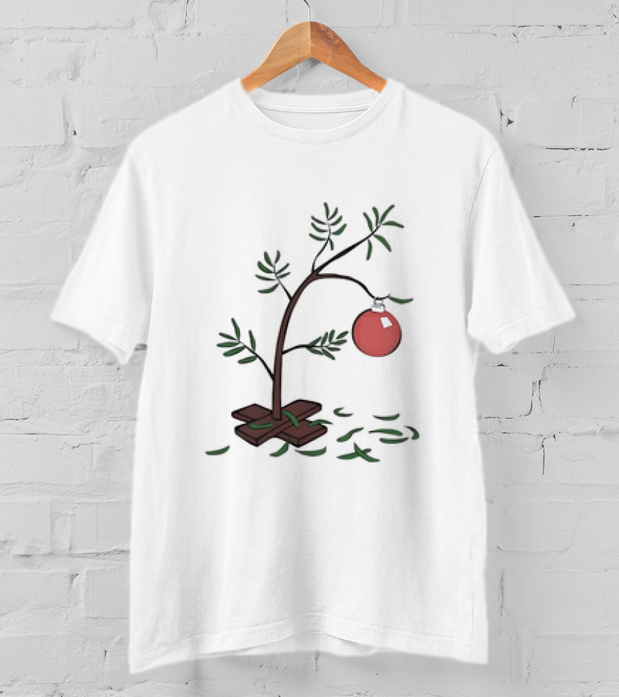 Charlie Brown Christmas Tree Illustration Minimalist T-Shirt