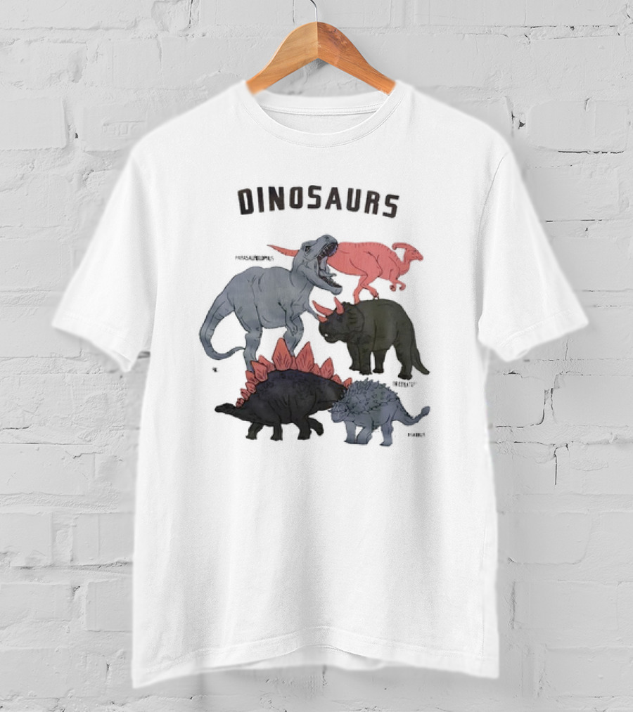 Dinosaurs Parasaurolophus Triceratops Rex Stegosaurus Ankylosaurus T-Shirt