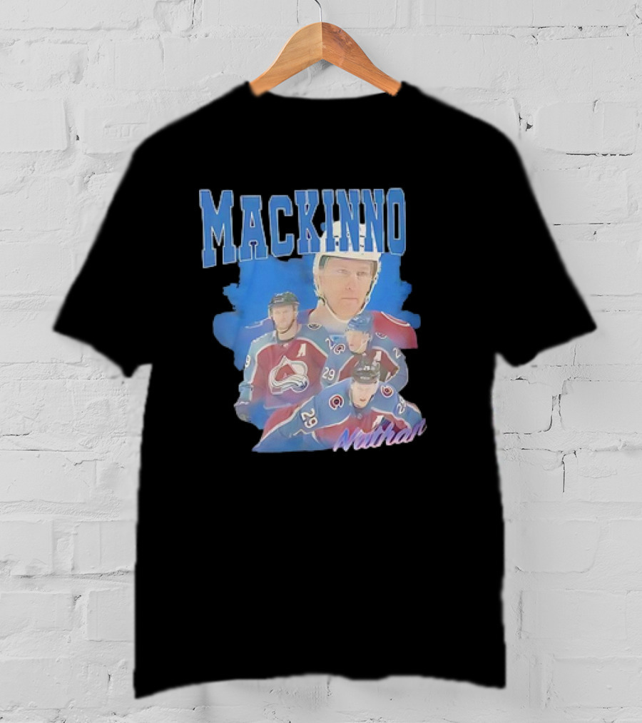 Nathan MacKinnon Colorado Avalanche Hockey Player Collage T-Shirt