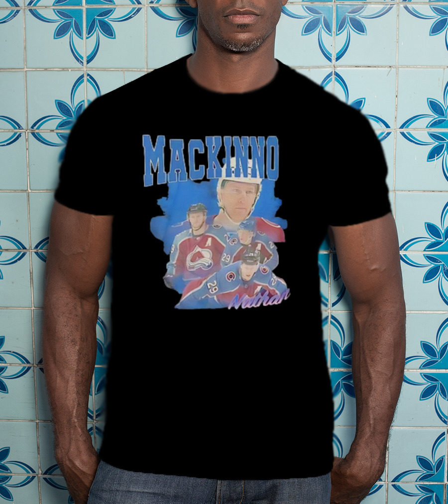 Nathan MacKinnon Colorado Avalanche Hockey Player Collage T-Shirt