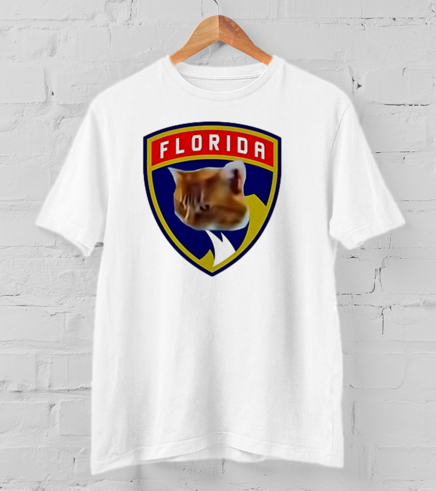 Florida Cat Face Panthers Emblem T-Shirt