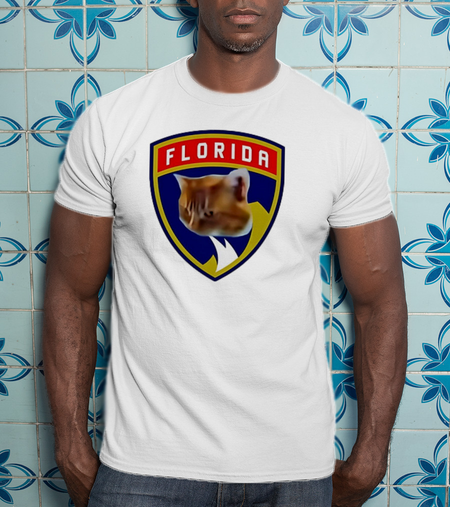 Florida Cat Face Panthers Emblem T-Shirt