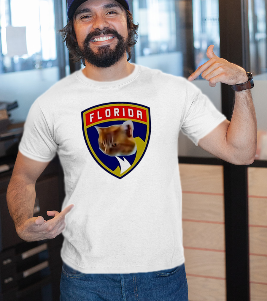 Florida Cat Face Panthers Emblem T-Shirt