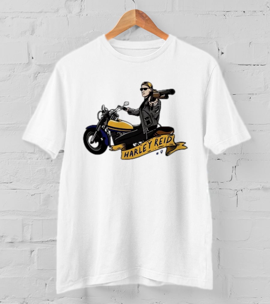 Harley Reid AFL West Coast Eagles Motorcycle Cartoon T-Shirt