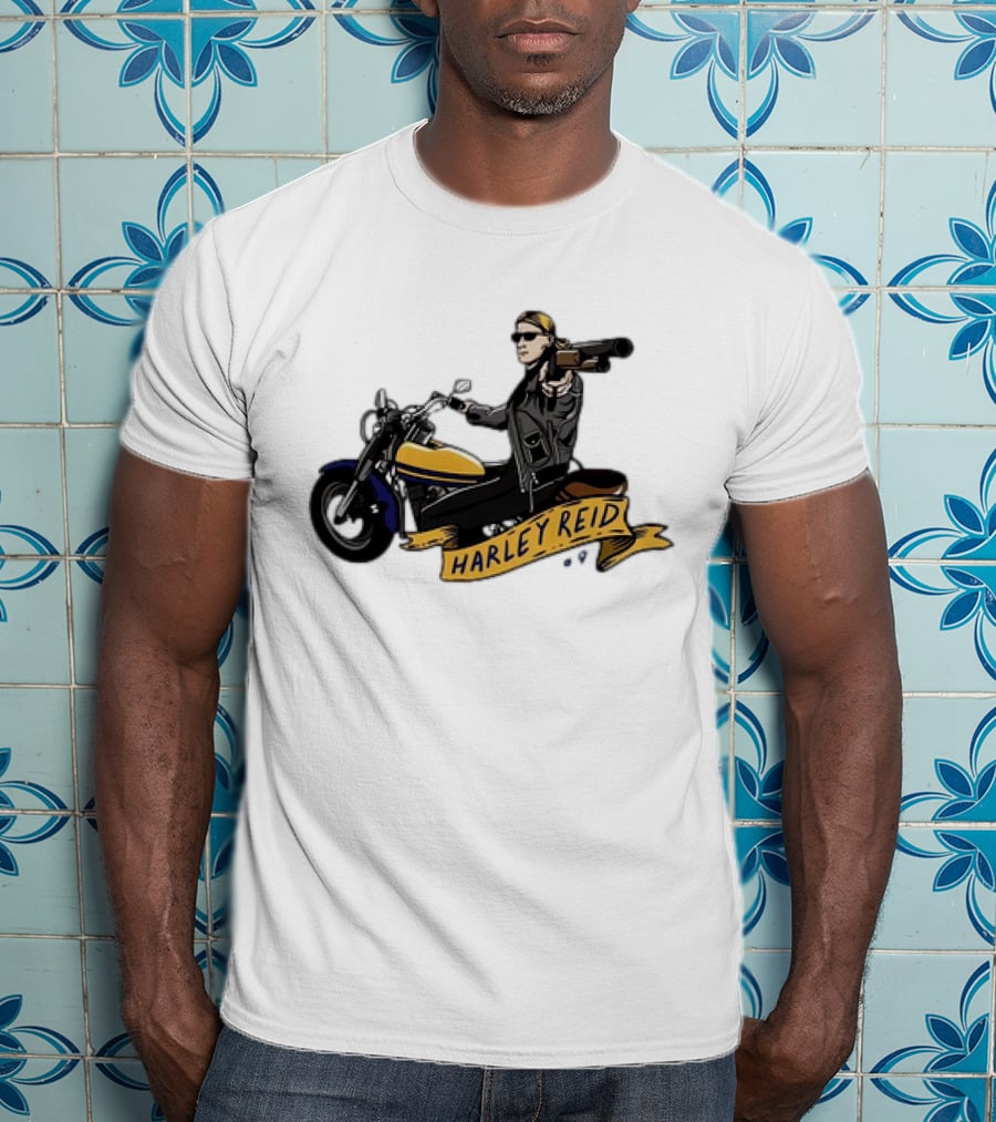 Harley Reid AFL West Coast Eagles Motorcycle Cartoon T-Shirt