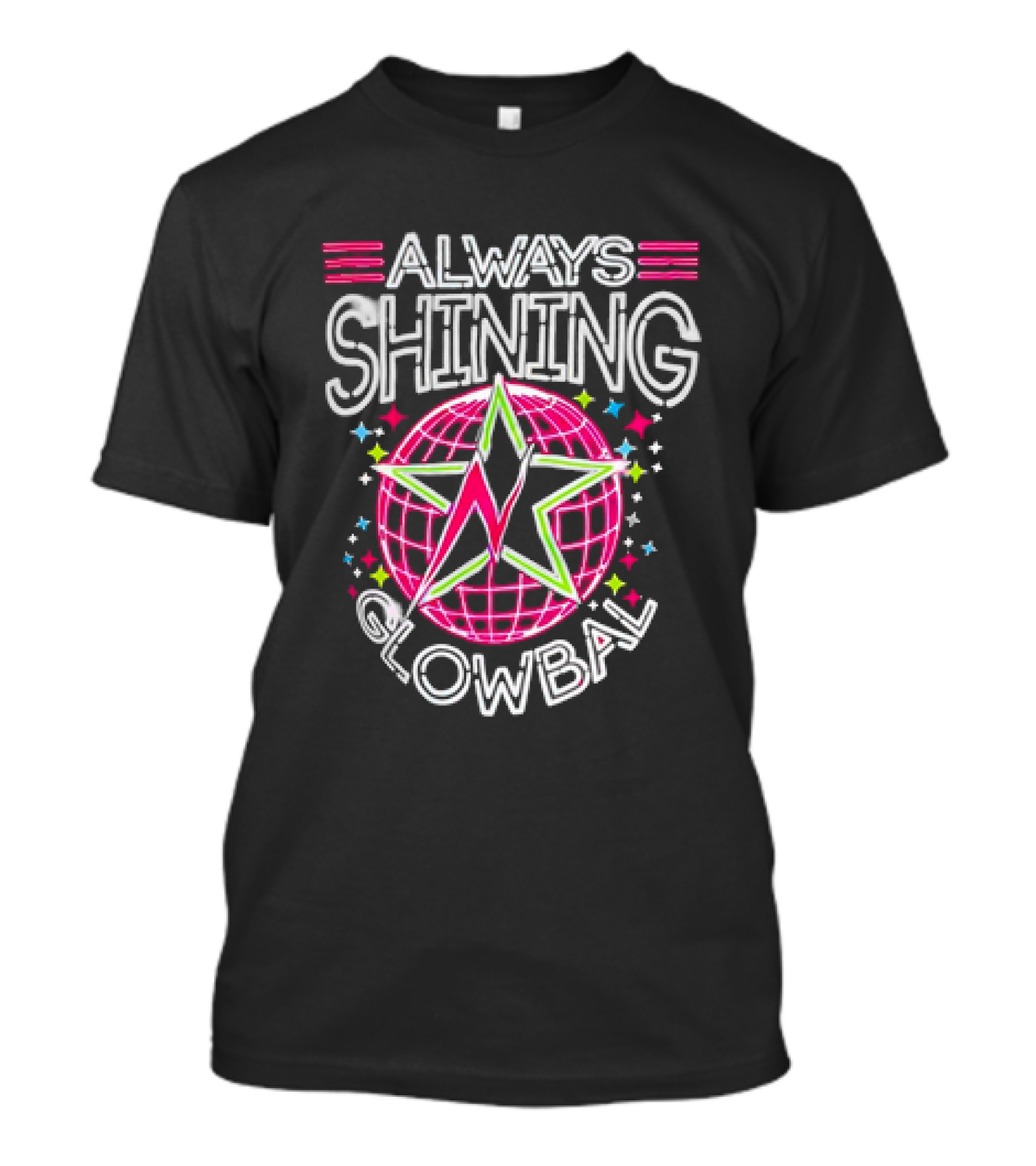 Always Shining Glowbals Neon Star Globe T-Shirt