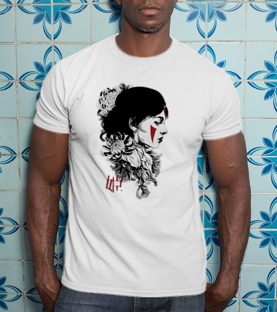 Princess Mononoke San Chrysanthemum Japanese Kanji T-Shirt
