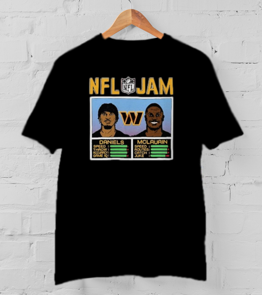 NFL Jam Daniels McLaurin Washington Commanders Retro Game T-Shirt