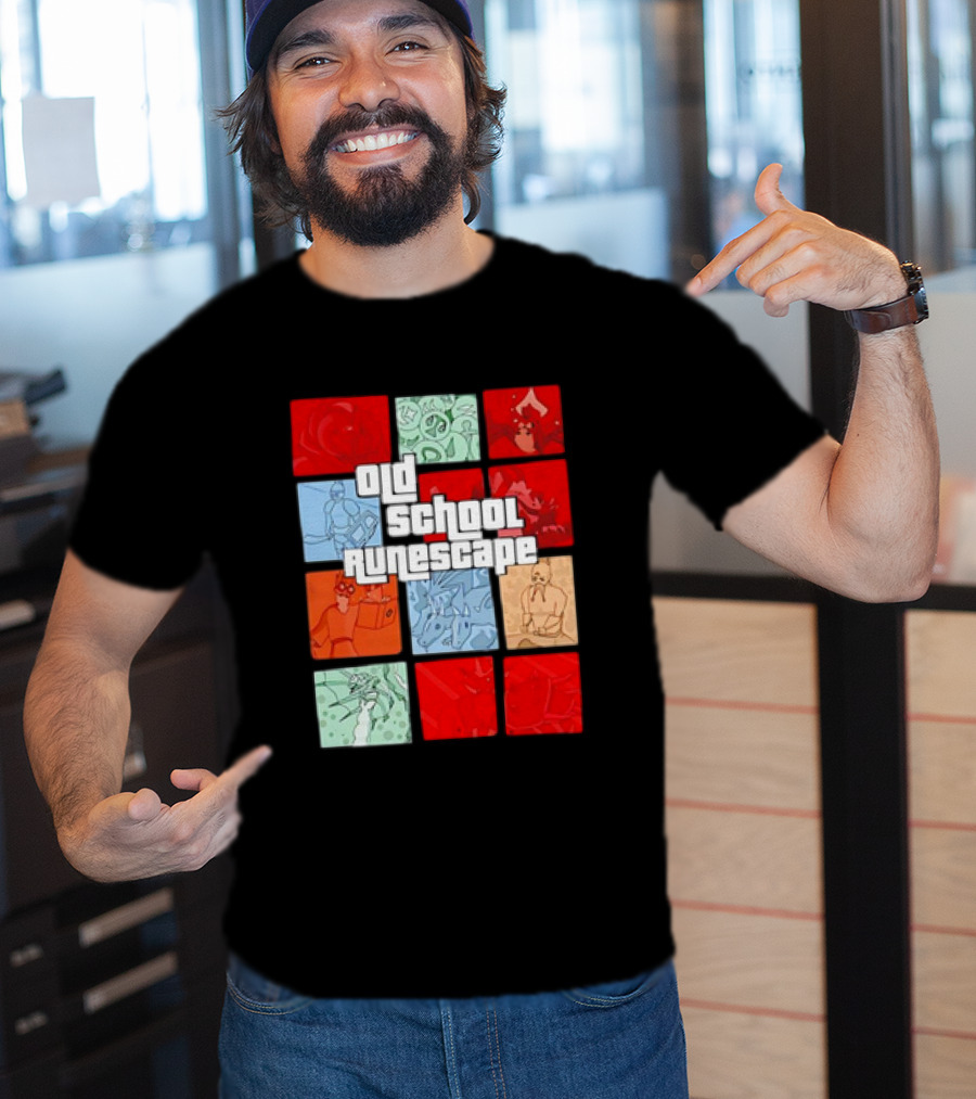 Old School RuneScape Pixel Art Character Collage T-Shirt