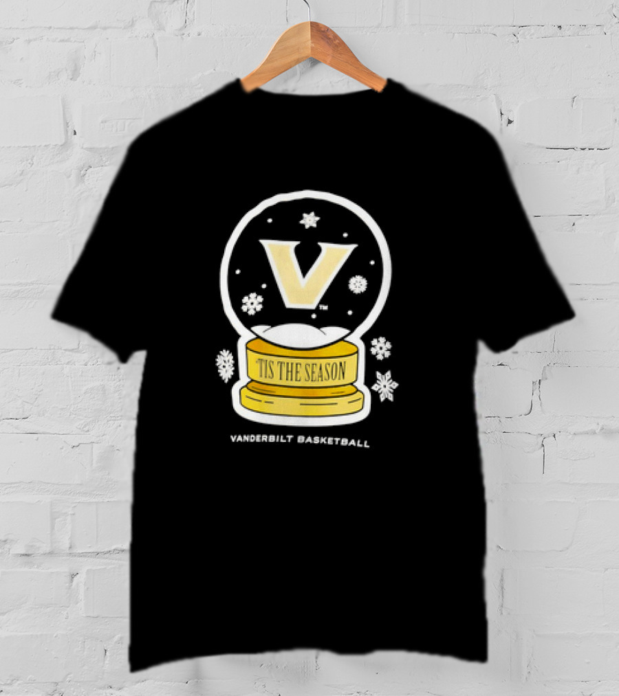 Vanderbilt Basketball Tis The Season Christmas Snow Globe T-Shirt