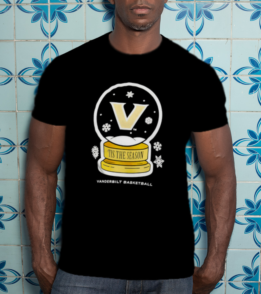 Vanderbilt Basketball Tis The Season Christmas Snow Globe T-Shirt
