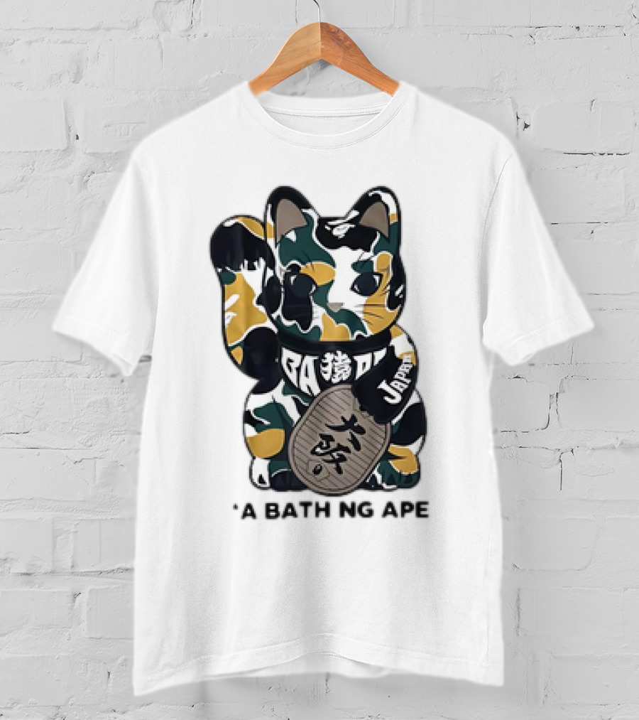 Cat Maneki Neko Japan A Bathing Ape T-Shirt