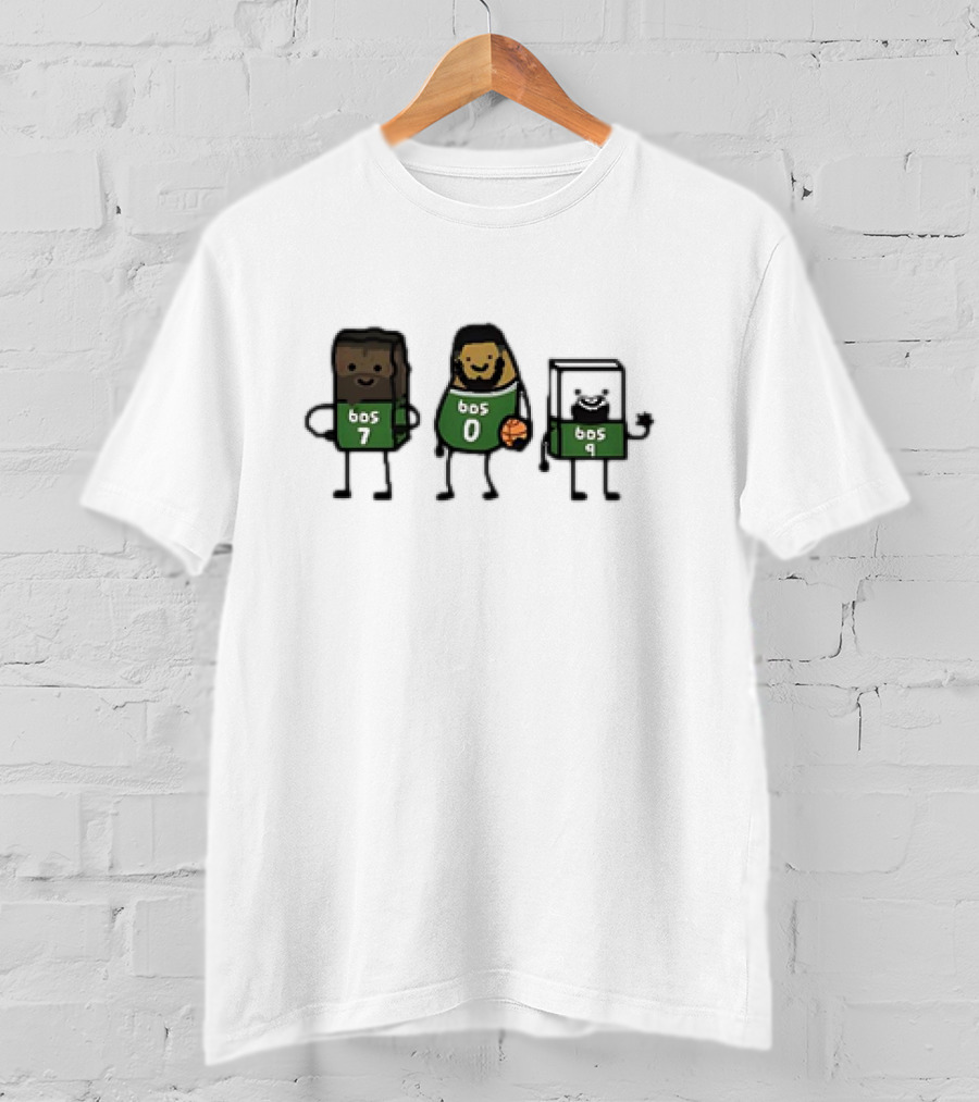 Jaylen Brown Jayson Tatum Derrick White Boston Celtics Brownie Potatum White Chocolate Characters T-Shirt