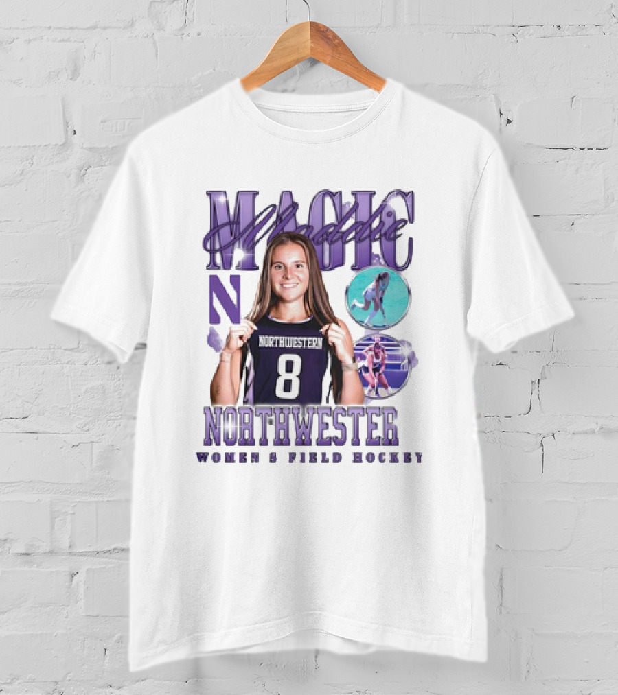 Maddie Magic Northwestern Women’s Field Hockey 8 90s T-Shirt