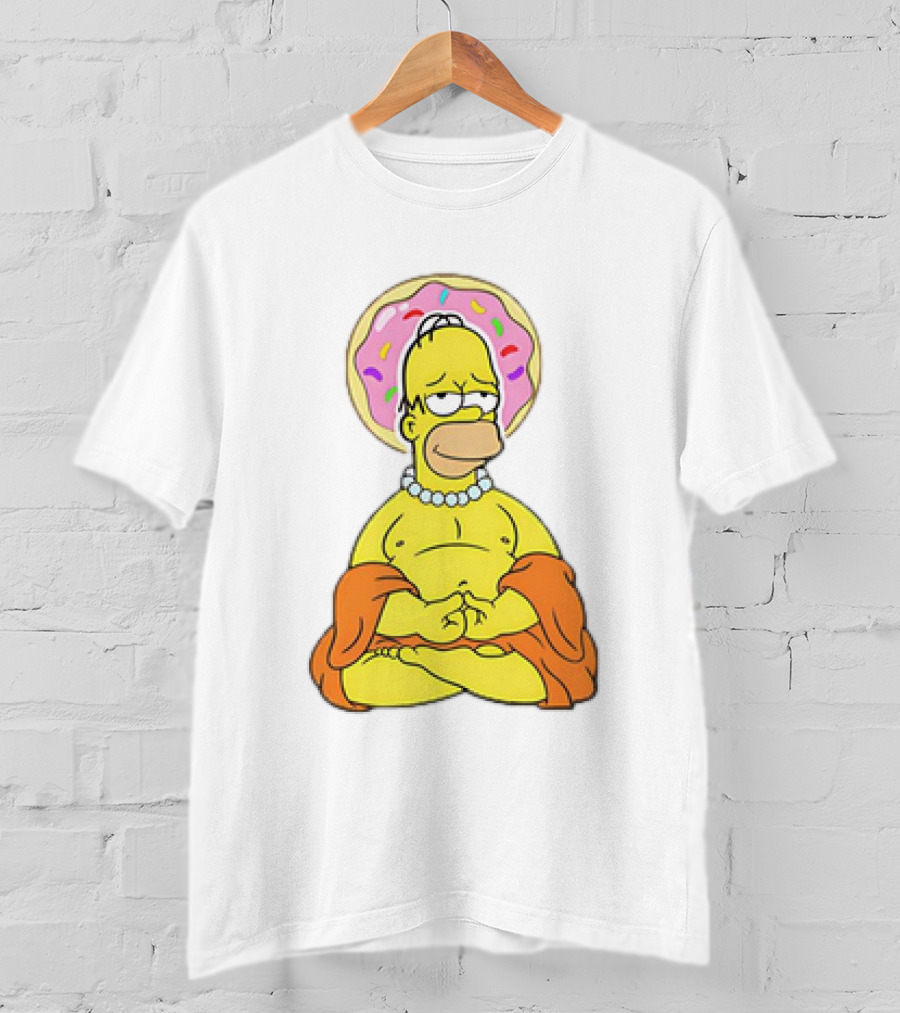 Simpsons Homer Buddha Donut Halo Meditation T-Shirt