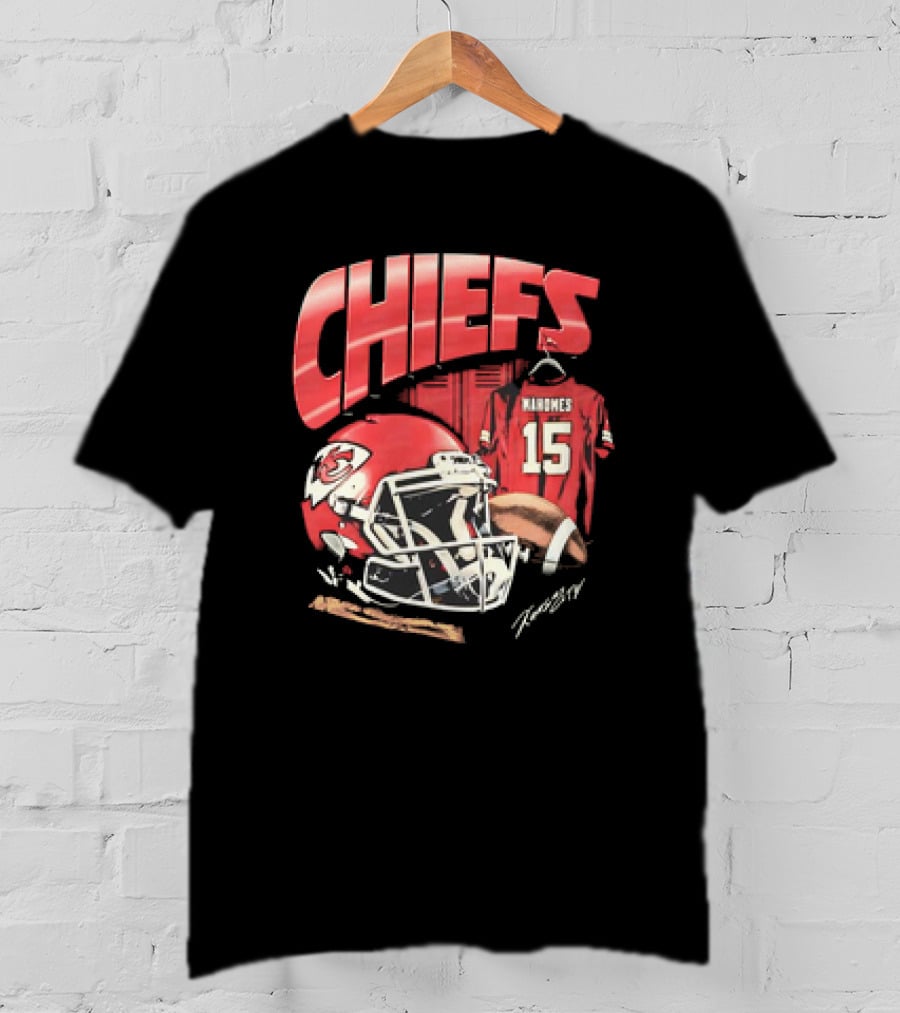 Kansas City Chiefs Patrick Mahomes 15 NFL Helmet Jersey Chiefs T-Shirt