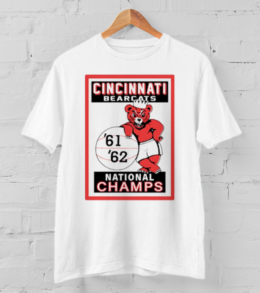 Cincinnati Bearcats 1961 1962 Basketball National Champs Retro T-Shirt