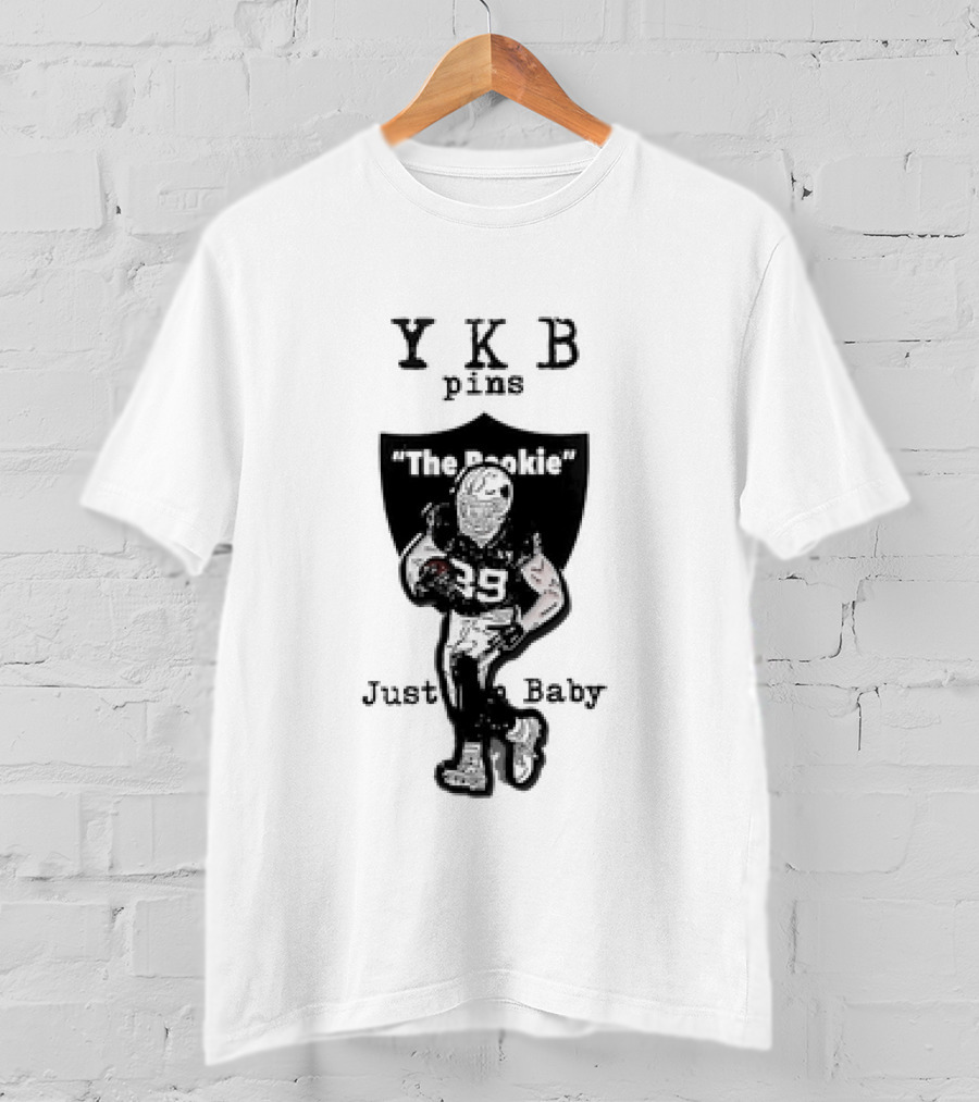 YKB Pins The Rookie Just Baby Las Vegas Raiders T-Shirt