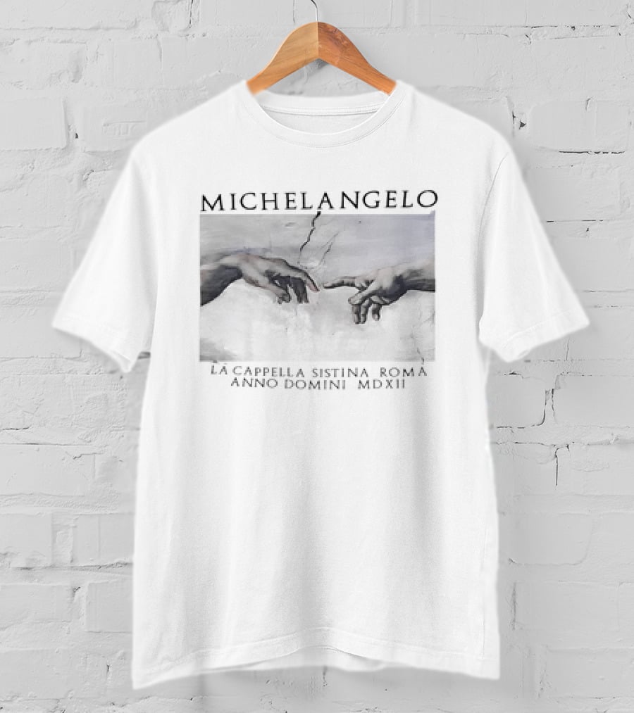 Michelangelo La Cappella Sistina Roma Anno Domini MDXII Creation Of Adam T-Shirt