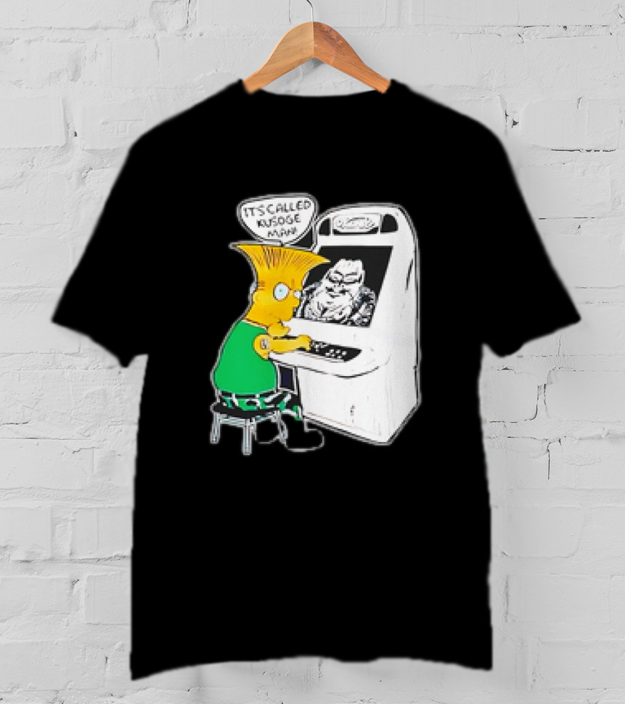 Bart Simpson It's Called Kusoge Man Playing Arcade Game T-Shirt