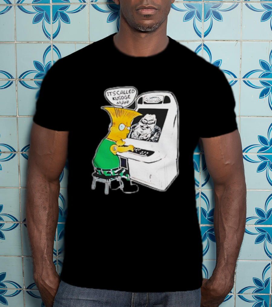 Bart Simpson It's Called Kusoge Man Playing Arcade Game T-Shirt