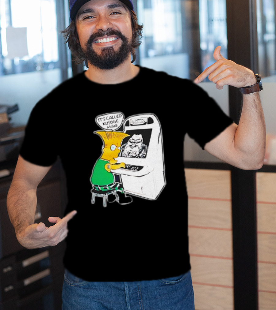 Bart Simpson It's Called Kusoge Man Playing Arcade Game T-Shirt