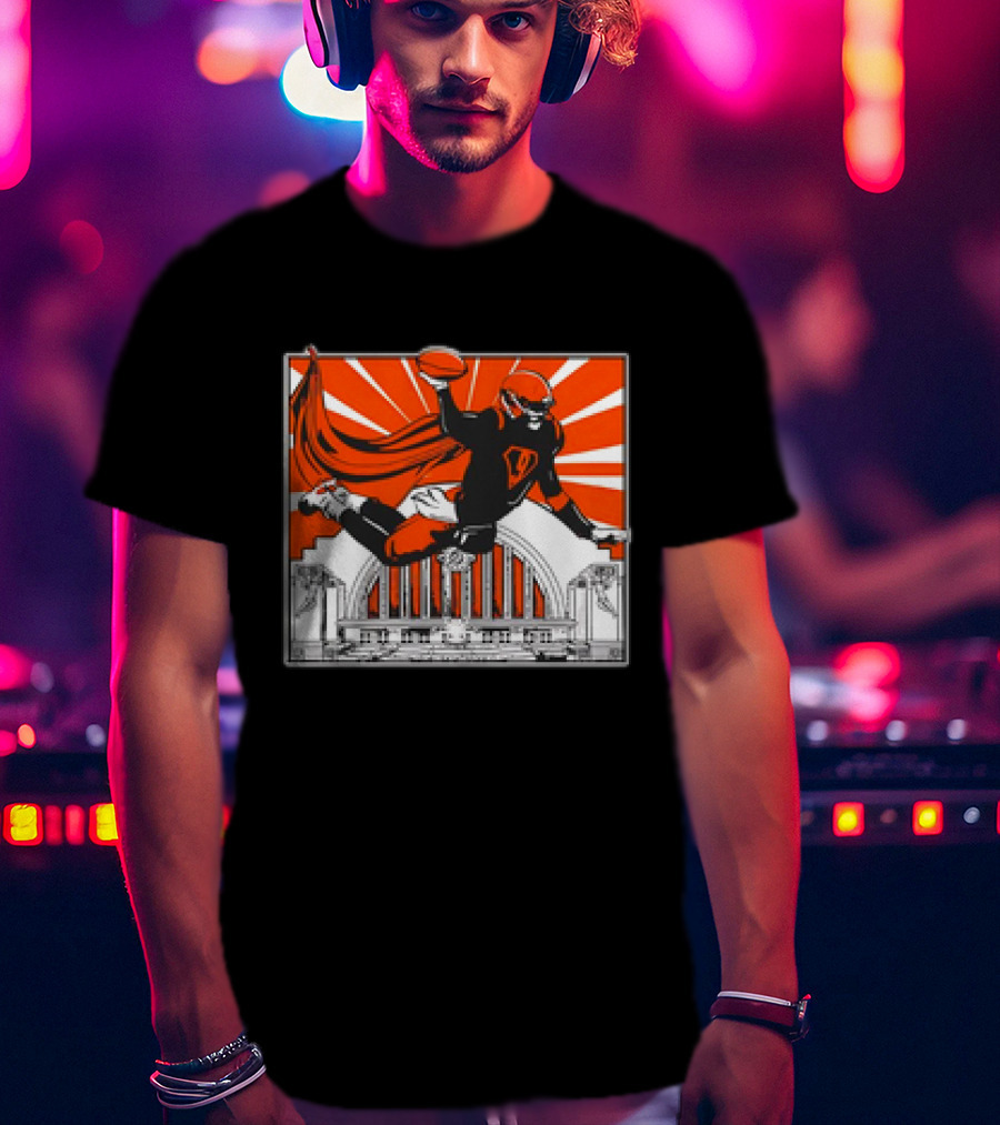 Cincinnati Bengals Superhero Joe Burrow Union Terminal Fan T-Shirt