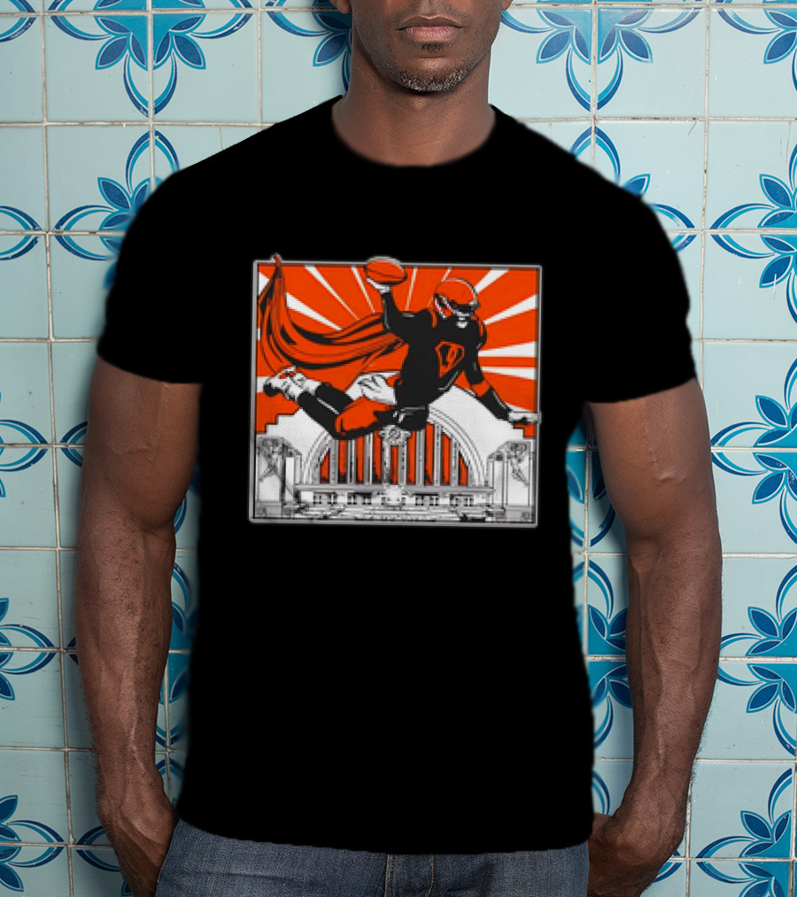 Cincinnati Bengals Superhero Joe Burrow Union Terminal Fan T-Shirt