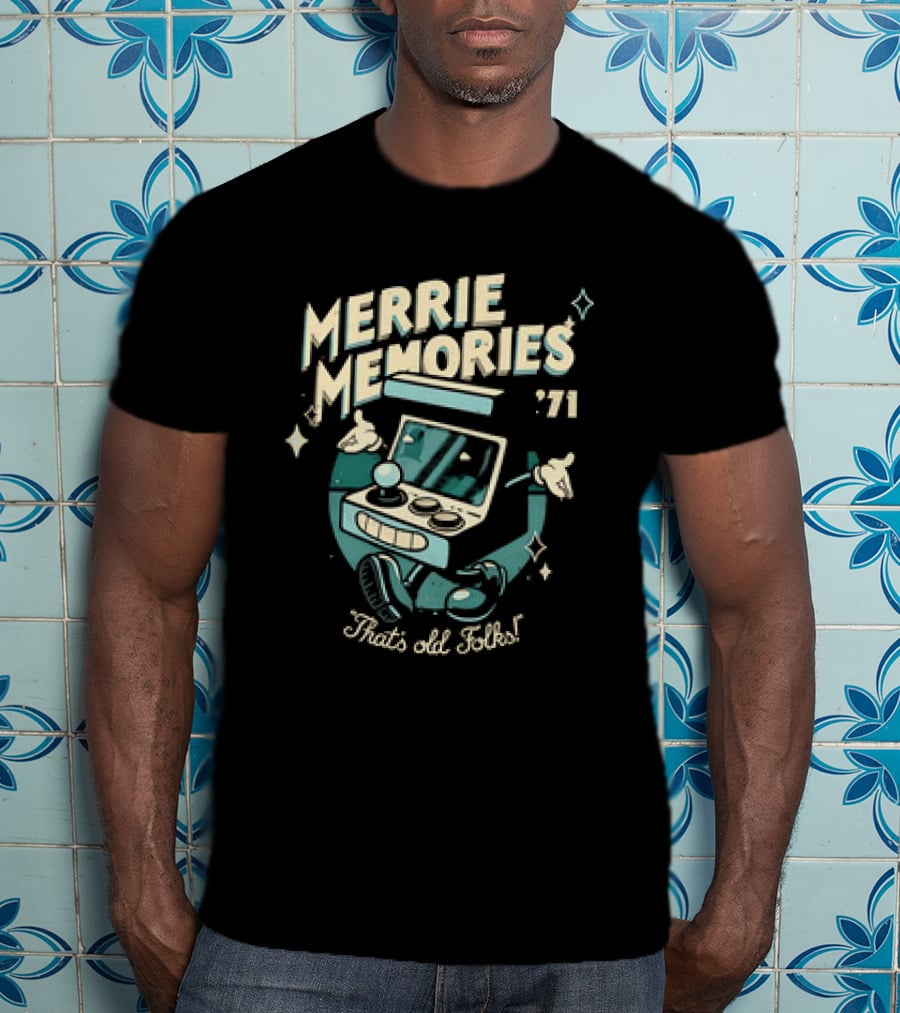 Merrie Memories Arcade '71 That's Old Folks Retro Gaming Console T-Shirt