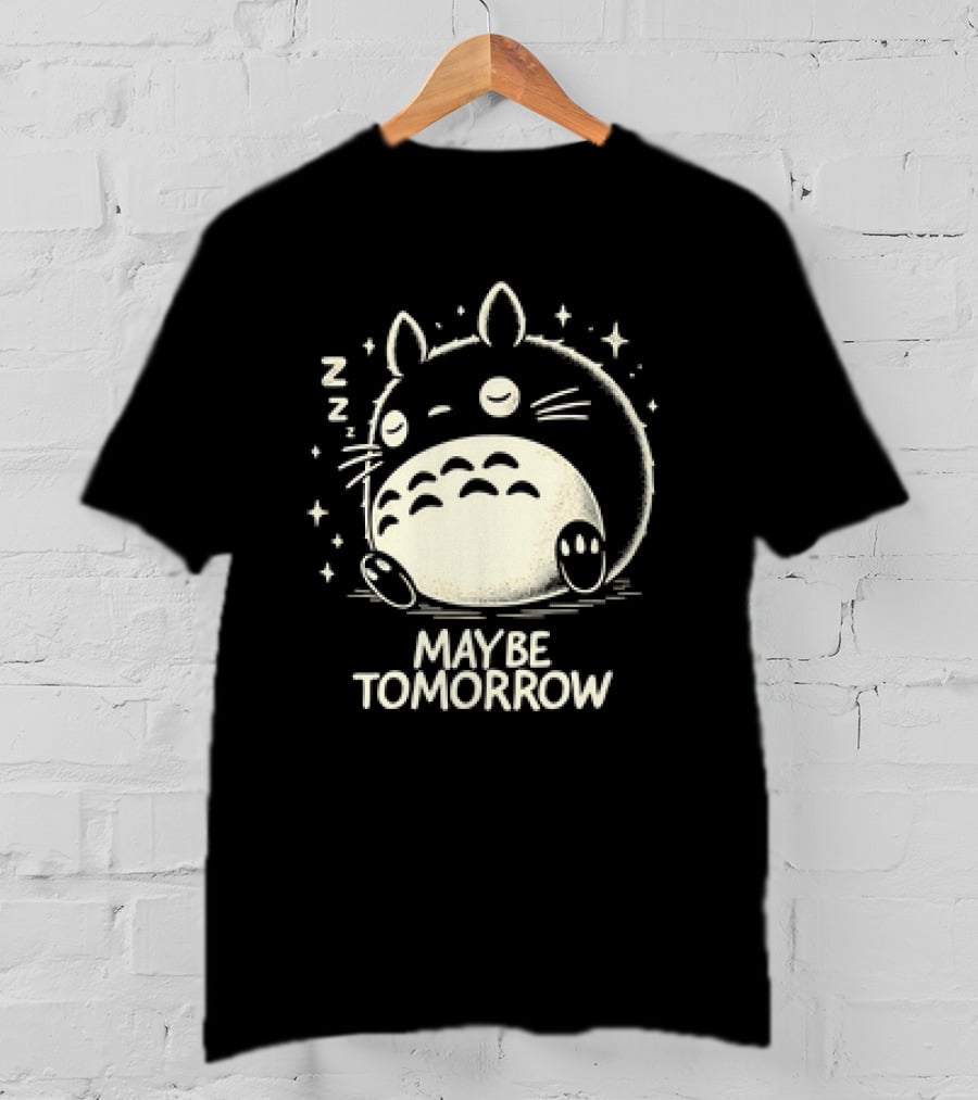 Napping Totoro Maybe Tomorrow Zzz Stars T-Shirt
