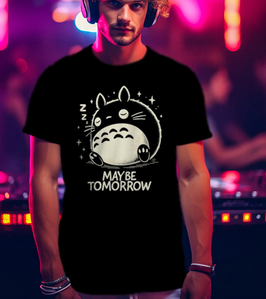Napping Totoro Maybe Tomorrow Zzz Stars T-Shirt