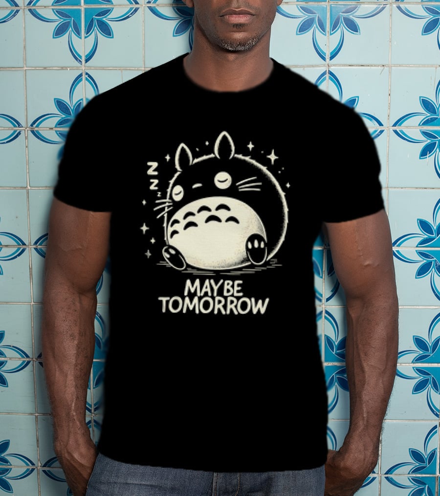 Napping Totoro Maybe Tomorrow Zzz Stars T-Shirt
