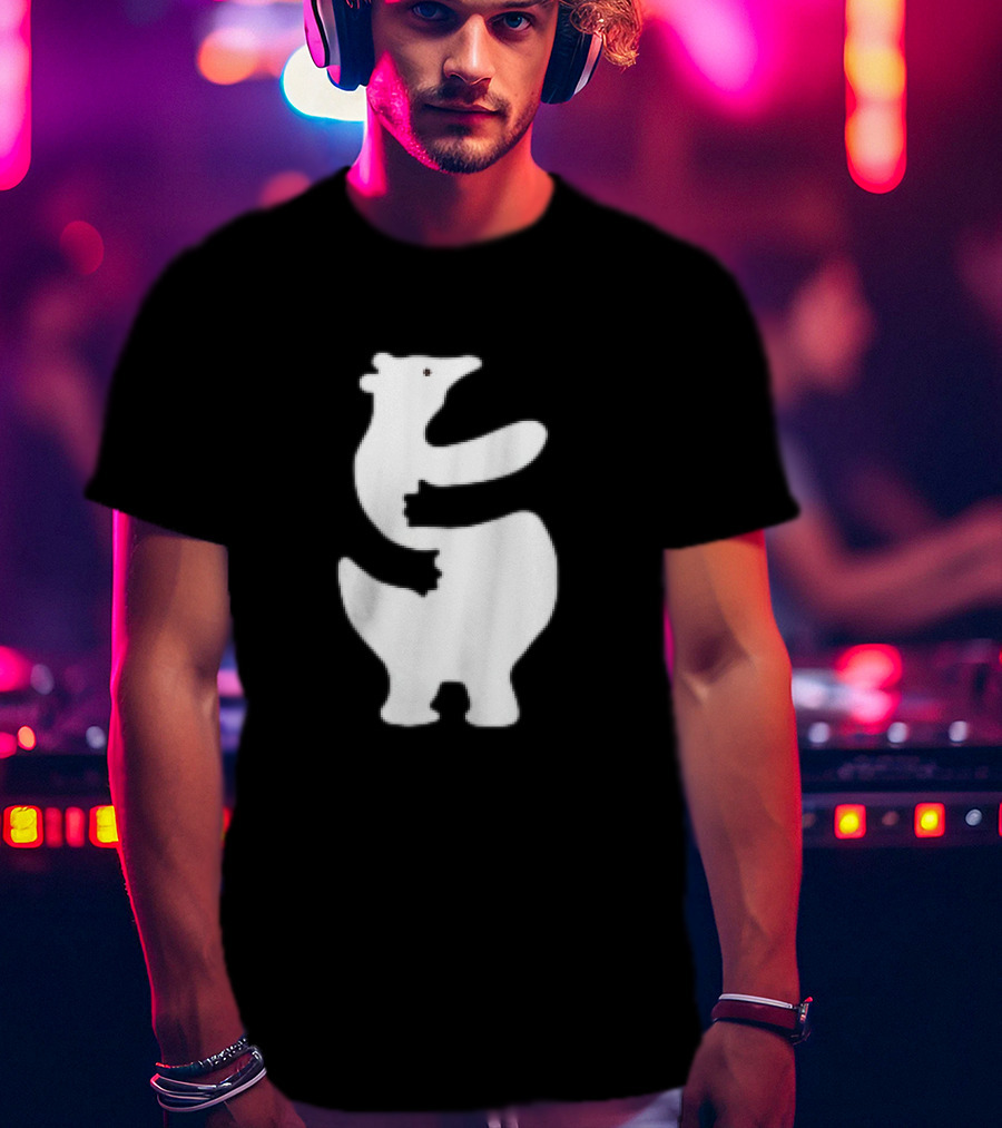Polar Bear Hug Embrace Silhouette Funny T-Shirt