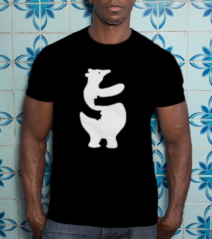 Polar Bear Hug Embrace Silhouette Funny T-Shirt