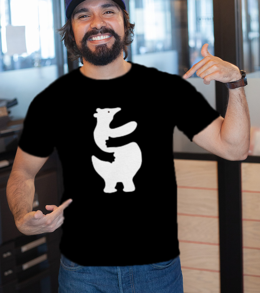 Polar Bear Hug Embrace Silhouette Funny T-Shirt