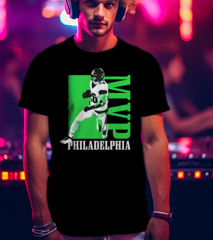 Philadelphia MVP Football Player Green Highlight T-Shirt