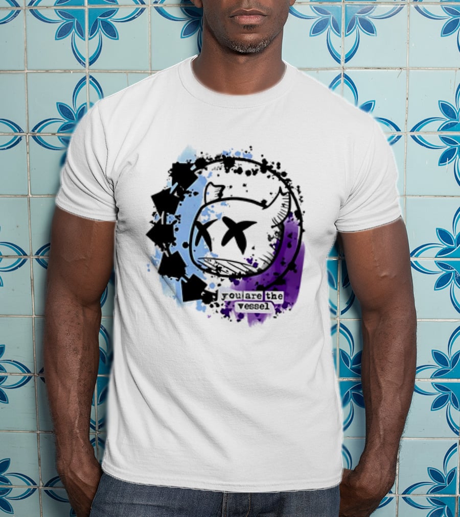 You Are The Vessel Hollow Knight Style Cute Ghost With Splattered Paint Background T-Shirt