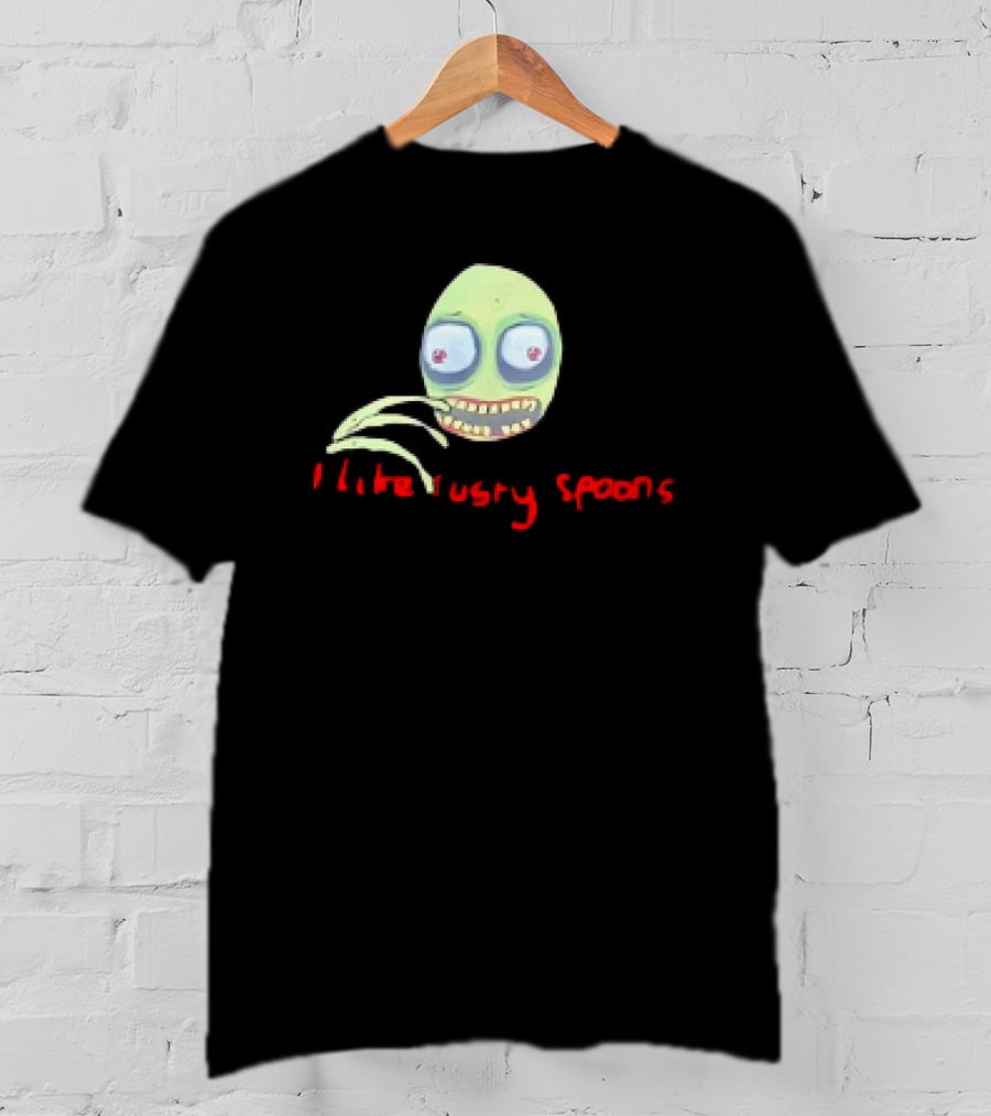 Salad Fingers I Like Rusty Spoons Green Character Face T-Shirt