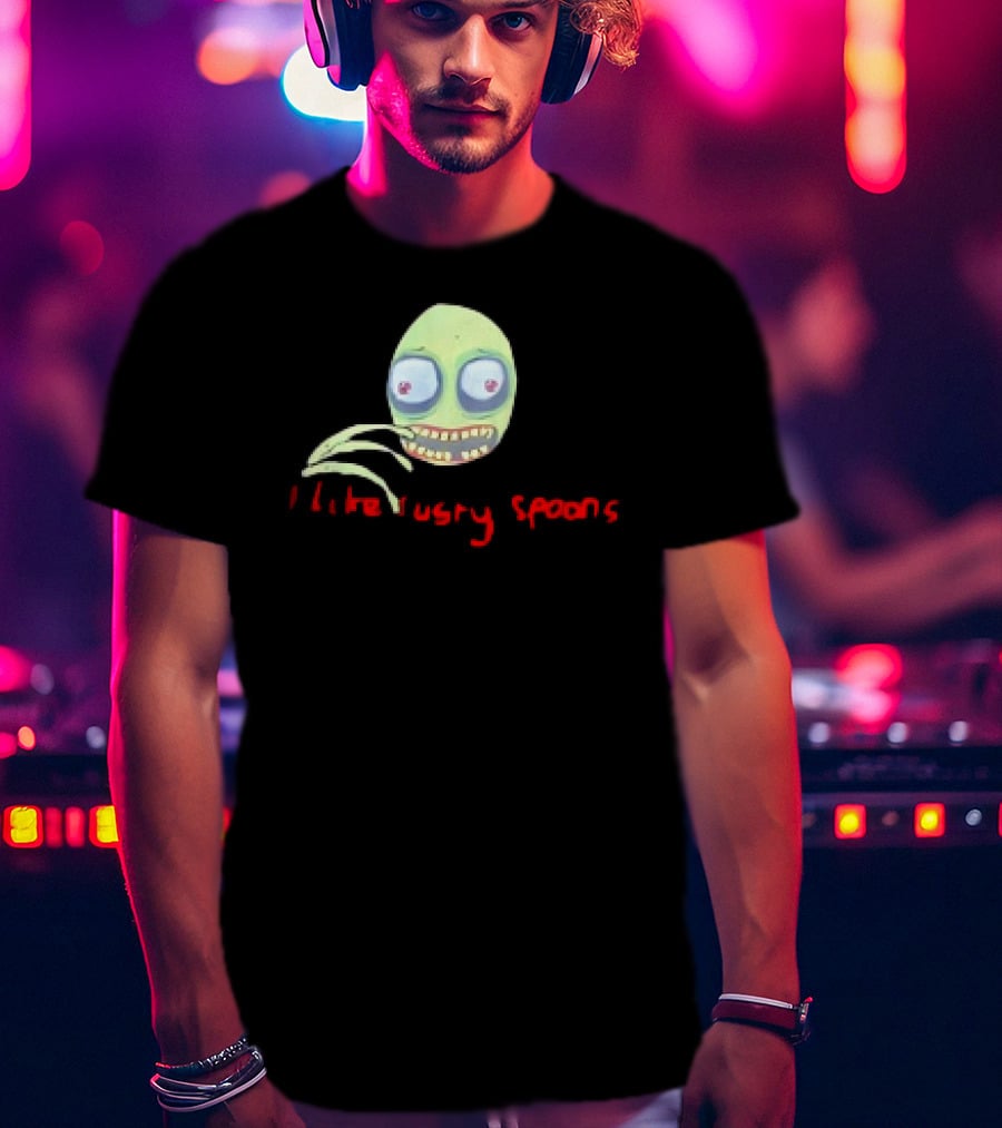 Salad Fingers I Like Rusty Spoons Green Character Face T-Shirt