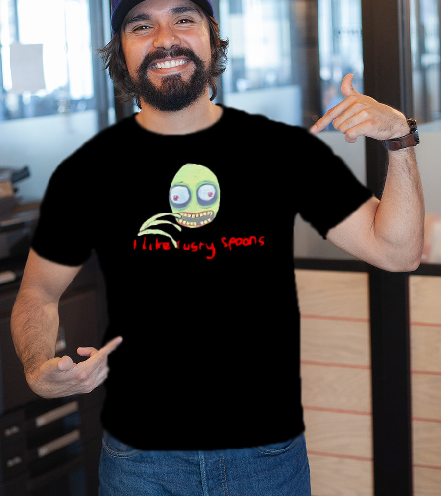 Salad Fingers I Like Rusty Spoons Green Character Face T-Shirt